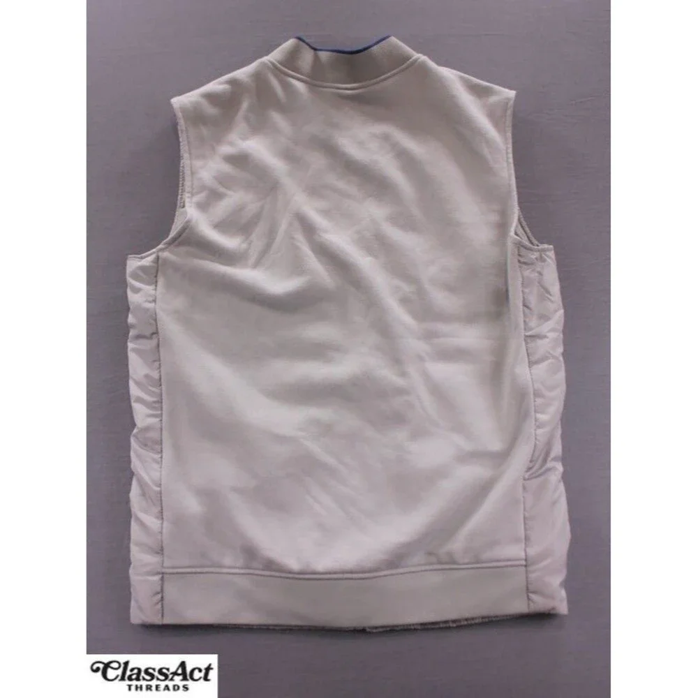 Zara Man Puffer Vest Gray Lightweight Sleeveless Polyester Sz L - Picture 3 of 10